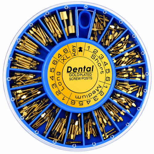 Dental Gold Plated Screw Posts Set