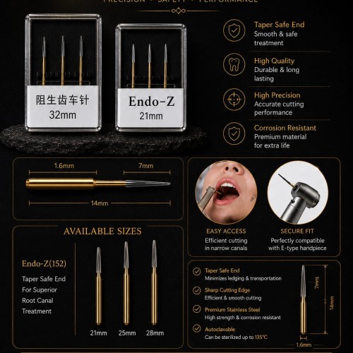 Endo-Z TAPER SAFE END BURS singal pcs