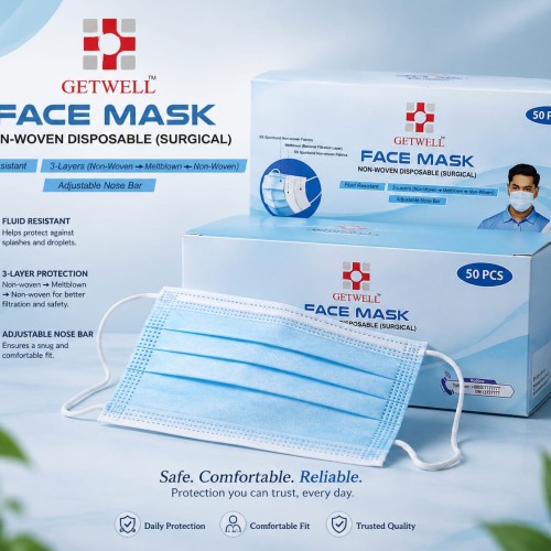 FACE MASK  NON-WOVEN DISPOSABLE (SURGICAL)