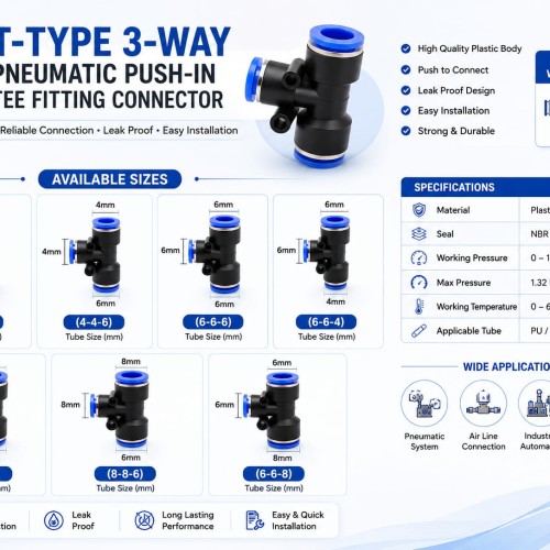 Lock/T-Type 3-Way Connectors/Straight / Inline Connector
