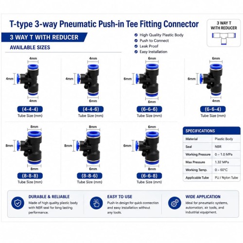 Lock/T-Type 3-Way Connectors/Straight / Inline Connector