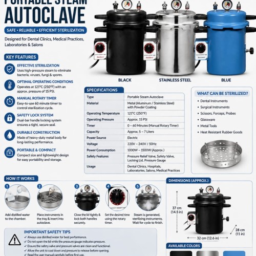 Life Stericlave-800 Portable Steam Autoclave