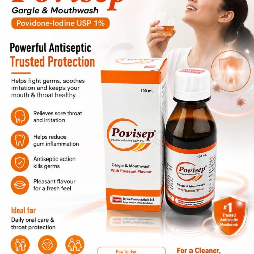 Povisep® -Iodine USP 1% Gargle &amp; Mouthwash