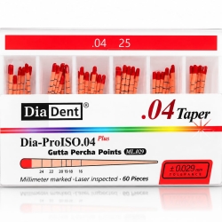 DiaDent Dia-ProISO .04 Plus Gutta Percha Points – Millimeter Marked Precision