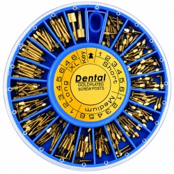 Dental Gold Plated Screw Posts Set