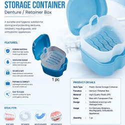 PLASTIC DENTAL STORAGE CONTAINER Denture / Retainer Box