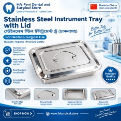 Stainless Steel Instrument Tray with Lid — For Dental &amp; Surgical Use (Made in China)